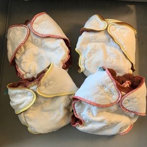 Set of four Elinfant fleece fitted diapers
